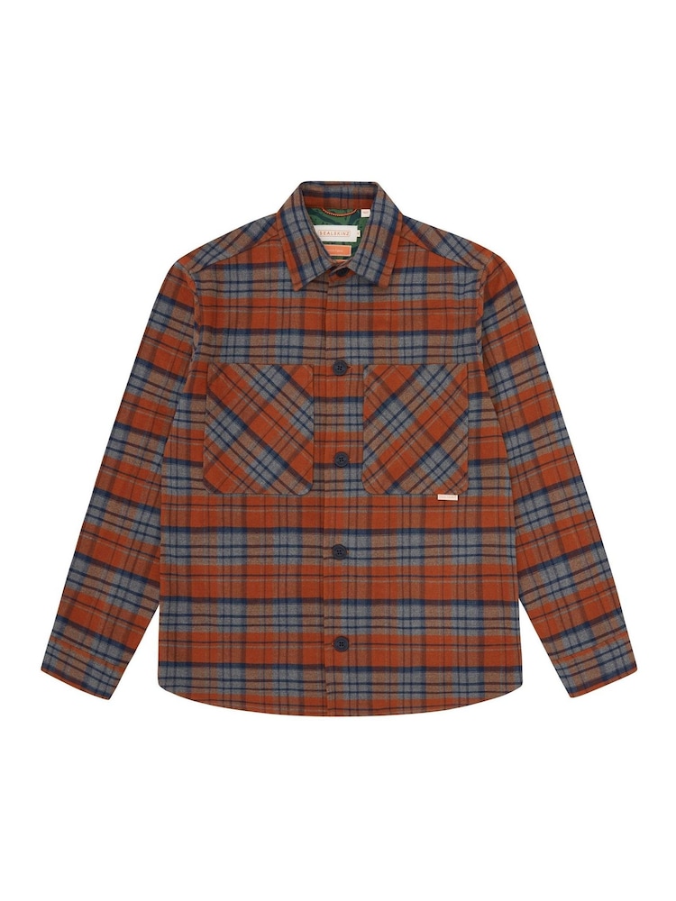 Sealskinz Orange Thrigby Checkered Buttoned Down Shirt - Image 6 of 6