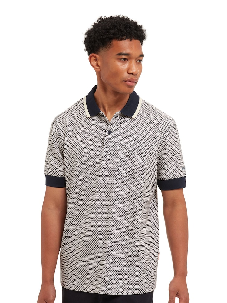 Sealskinz Blue Dersingham Short Sleeve Printed Polo Shirt - Image 1 of 5