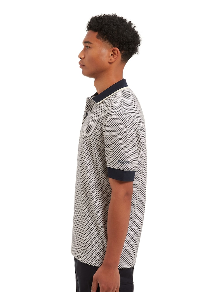 Sealskinz Blue Dersingham Short Sleeve Printed Polo Shirt - Image 2 of 5