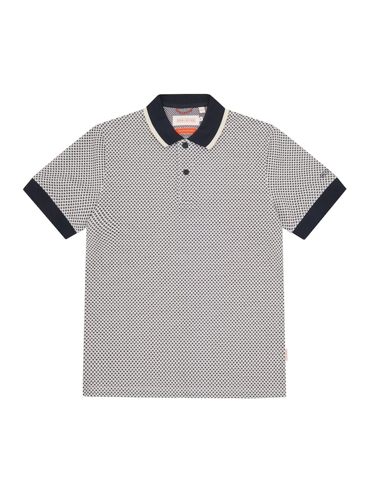 Sealskinz Blue Dersingham Short Sleeve Printed Polo Shirt - Image 5 of 5