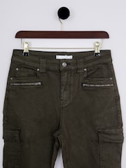 Lakeland Clothing Green Cotton Blend Cargo Jeans - Image 2 of 4