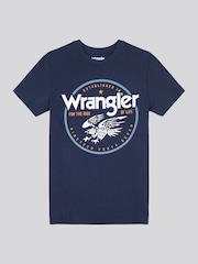 Wrangler Blue Boys Eagle 100% Cotton T-Shirt - Image 6 of 8