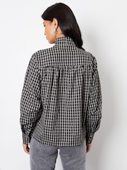 Threadbare Black Check Pussybow Detail Long Sleeves Shirt - Image 2 of 4