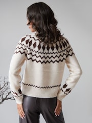 Threadbare Natural Chunky Knitted Christmas Jumper - Image 2 of 4