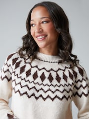 Threadbare Natural Chunky Knitted Christmas Jumper - Image 4 of 4