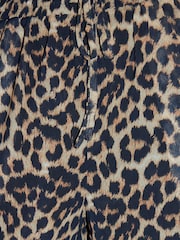 Threadbare Brown Leopard Print Wide Leg Chiffon Trousers - Image 4 of 4