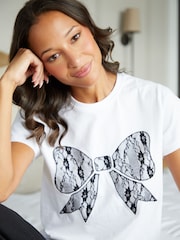 Threadbare White Short Sleeve 100% Cotton Pyjamas Set - Image 3 of 4