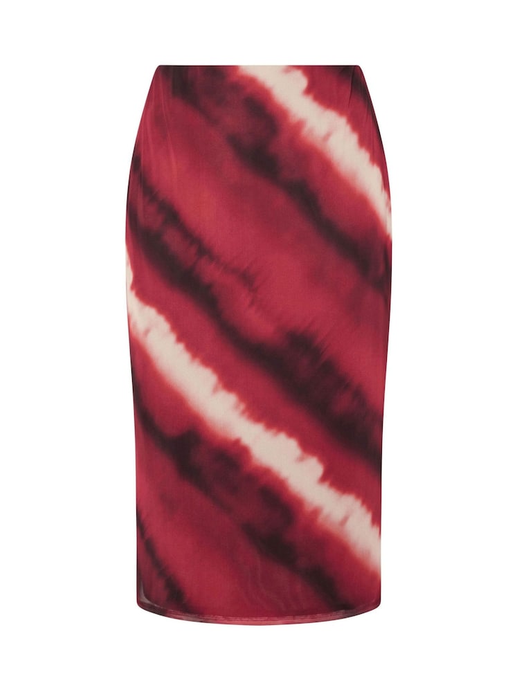 Evans Curve Abstract Print Mesh Midi Skirt - Image 5 of 5
