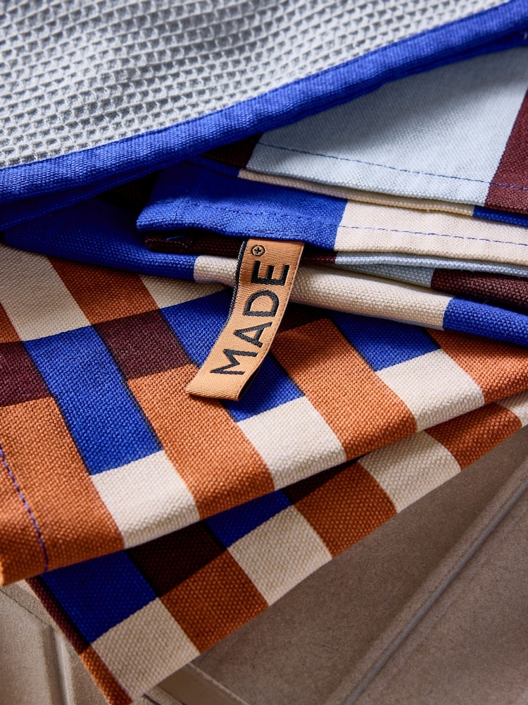 MADE.COM Set of 3 Brown Terri Tea Towels - Image 3 of 3