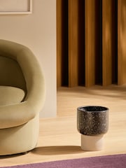 MADE.COM Brown Santiago Hand Splatter Medium Plant Pot - Image 2 of 4