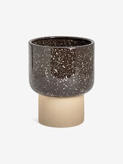 MADE.COM Brown Santiago Hand Splatter Medium Plant Pot - Image 4 of 4