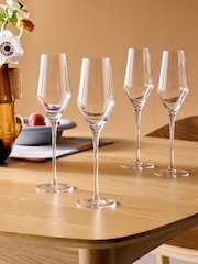MADE.COM Set of 4 Clear Velma Crystal Champagne Flutes - Image 1 of 2