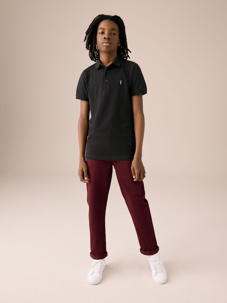 Burgundy Red Regular Fit Stretch Chino Trousers (3-17yrs) - Image 2 of 10
