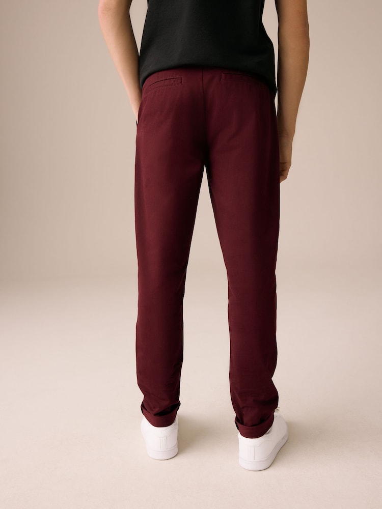 Burgundy Red Skinny Fit Stretch Chino Trousers (3-17yrs) - Image 2 of 4