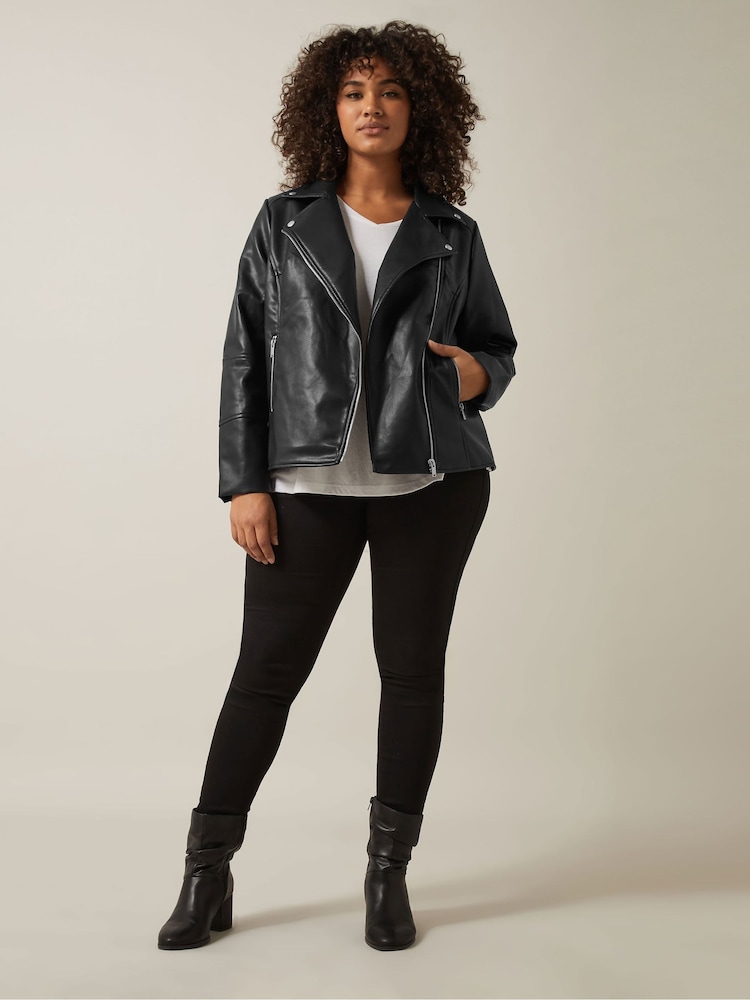Evans PU Biker Black Jacket - Image 2 of 5