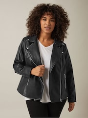 Evans PU Biker Black Jacket - Image 4 of 5