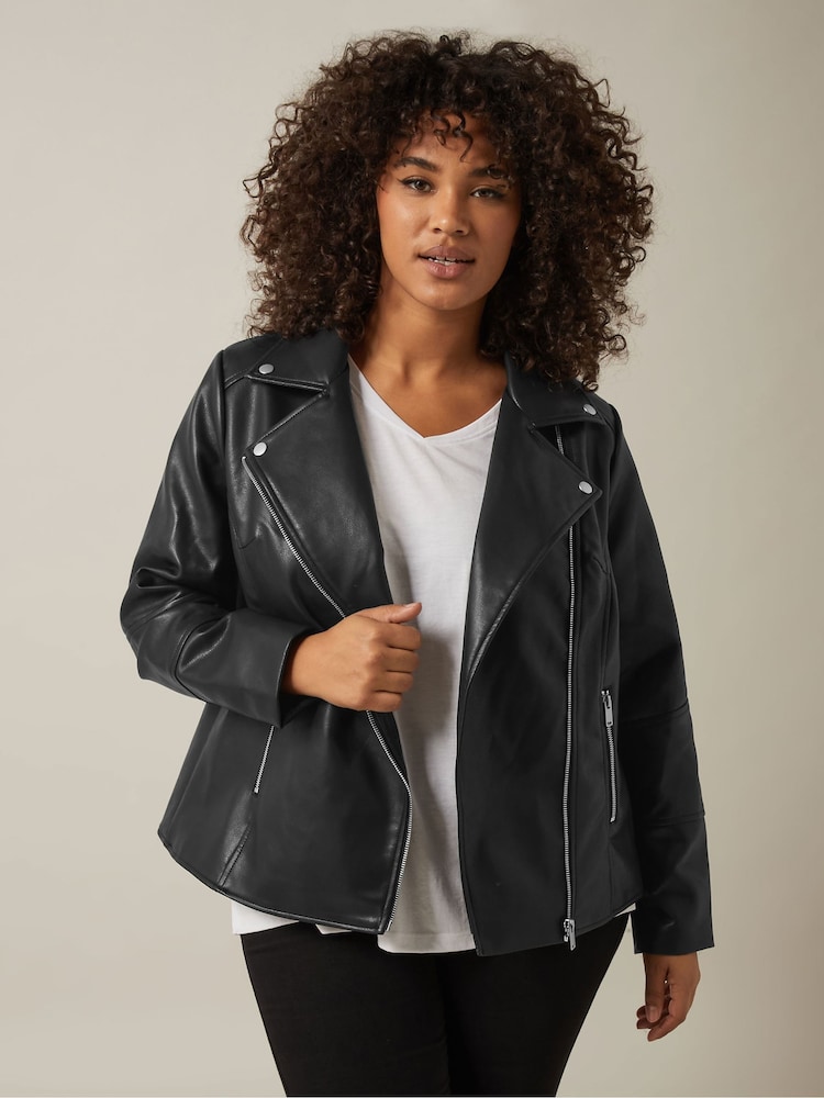 Evans PU Biker Black Jacket - Image 4 of 5