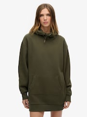 Superdry Green Tattoo Rhinestone Hoodie Dress - Image 1 of 3