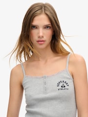 Superdry Grey Athletic Essentials Graphic Button Cami - Image 4 of 4