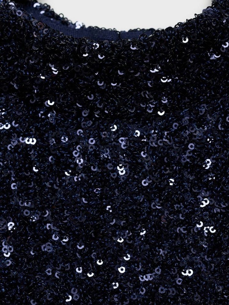 Mango Blue Sequin Party Dress - Image 5 of 5