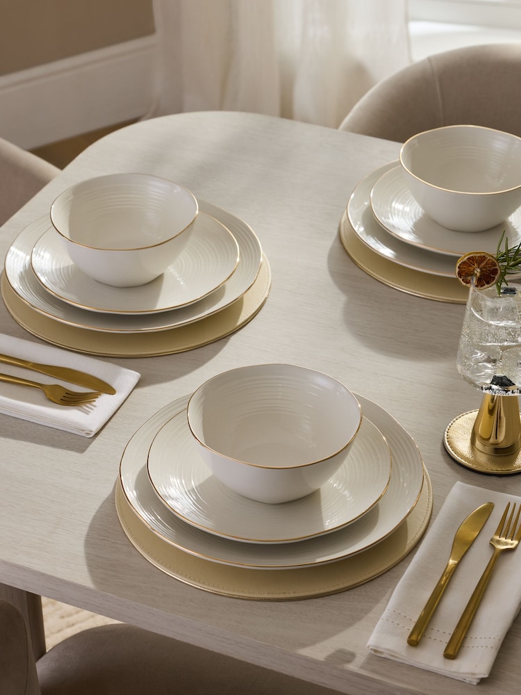 12 Piece Gold Kya Dinner Set - Image 5 of 5 12 Piece Gold Kya Dinner Set - Image 5 of 5