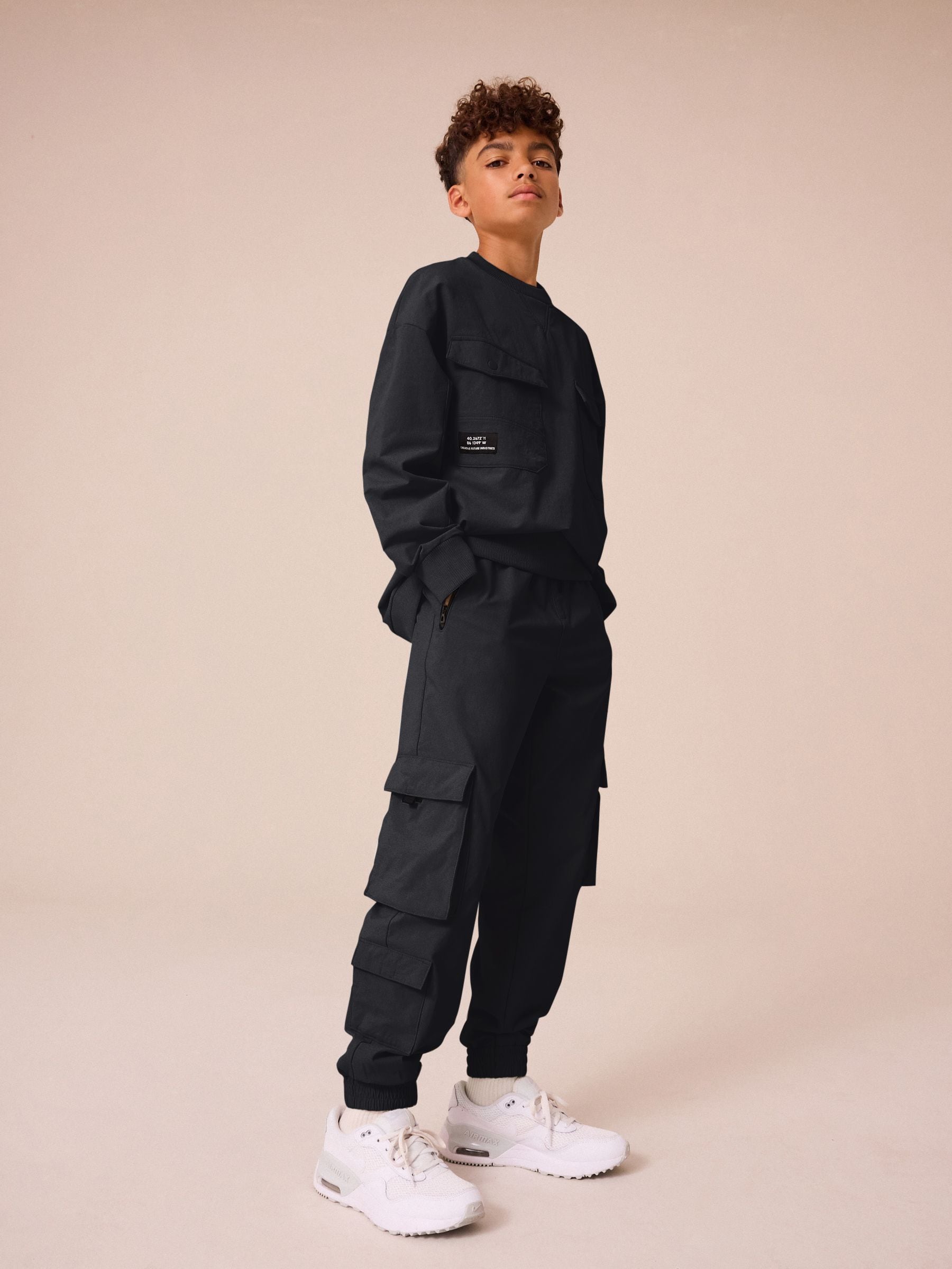 Buy Black Cargo Premium Trousers (3-16yrs) from Next Bosnia and
