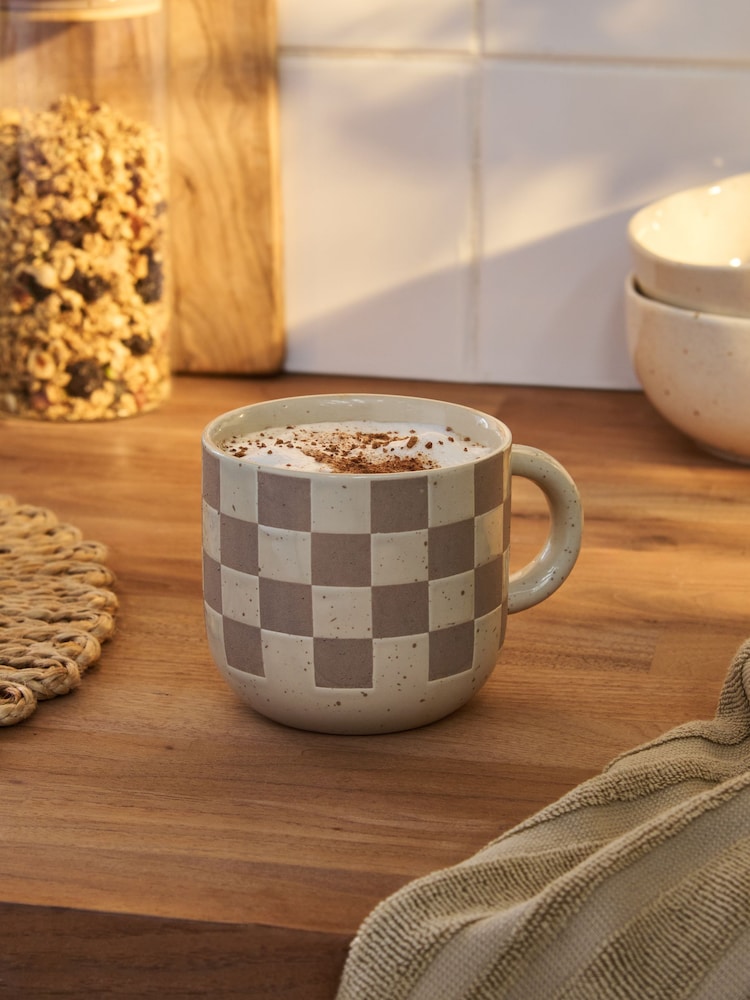 Natural Checkerboard Mug - Image 1 of 3
