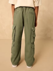 Khaki Green Twill Woven Cotton Cargo Trousers (3-16yrs) - Image 3 of 8