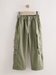 Khaki Green Twill Woven Cotton Cargo Trousers (3-16yrs) - Image 5 of 8