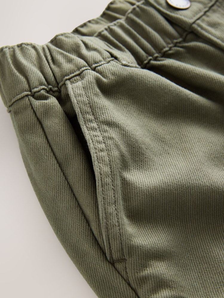 Khaki Green Twill Woven Cotton Cargo Trousers (3-16yrs) - Image 8 of 8