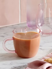 Pink Heart Shaped Glass Mug - Image 1 of 3