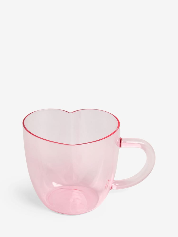 Pink Heart Shaped Glass Mug - Image 2 of 3