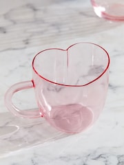 Pink Heart Shaped Glass Mug - Image 3 of 3