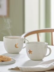 Set of 2 Gold Moon and Star Speckle Mugs - Image 1 of 3