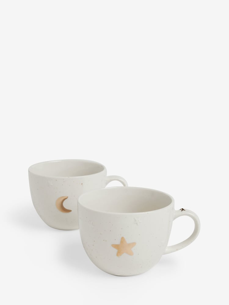 Set of 2 Gold Moon and Star Speckle Mugs - Image 3 of 3