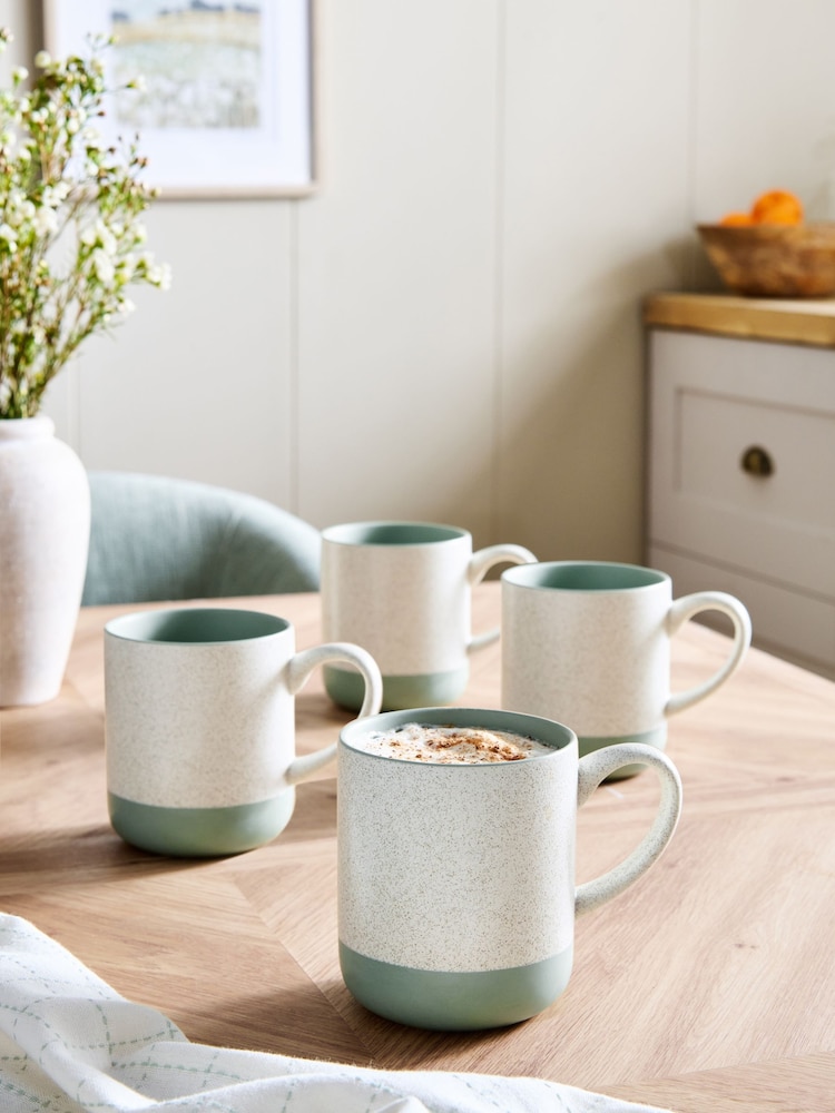 Set of 4 Sage Green Otis Mugs - Image 1 of 3