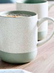 Set of 4 Sage Green Otis Mugs - Image 2 of 3