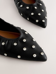 Black Forever Comfort® Studded Point Toe Slingback Shoes - Image 8 of 9