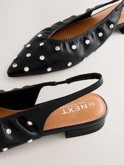 Black Forever Comfort® Studded Point Toe Slingback Shoes - Image 9 of 9