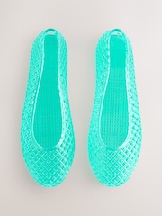 Green Round Toe Jelly Ballerinas - Image 6 of 10