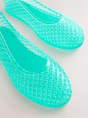 Green Round Toe Jelly Ballerinas - Image 9 of 10