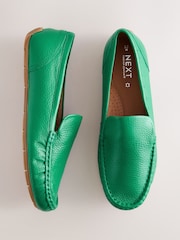 Green Forever Comfort® Leather Round Toe Slim Driver Loafers - Image 1 of 6