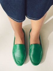 Green Forever Comfort® Leather Round Toe Slim Driver Loafers - Image 3 of 6