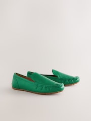 Green Forever Comfort® Leather Round Toe Slim Driver Loafers - Image 6 of 6