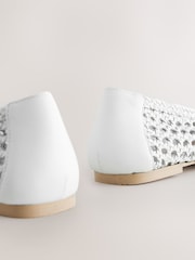 White Forever Comfort® Leather Weave Ballerinas - Image 5 of 5