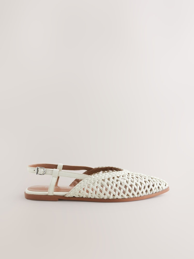 Jasnobeżowy - Skórzane buty Forever Comfort® ze szpiczastym noskiem, otwartą piętą i plecionką - Image 5 of 7