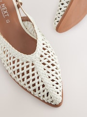 Bone Forever Comfort® Leather Point Tow Weave Slingbacks - Image 7 of 7