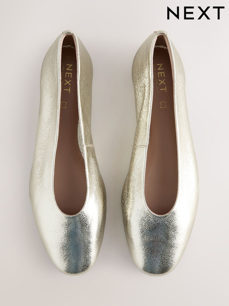 Gold Standard/Wide Fit Leather Round Toe Ballerinas - Image 14 of 14