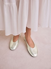 Gold Standard/Wide Fit Forever Comfort® Leather Round Toe Ballerinas - Image 3 of 10