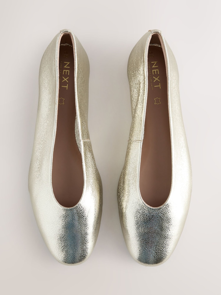 Gold Standard/Wide Fit Forever Comfort® Leather Round Toe Ballerinas - Image 6 of 10